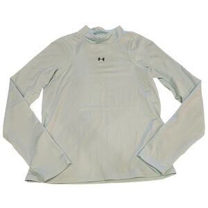 Under Armour Womens Sz XS Long Sleeve Mock Neck Base Layer Shirt Light Blue